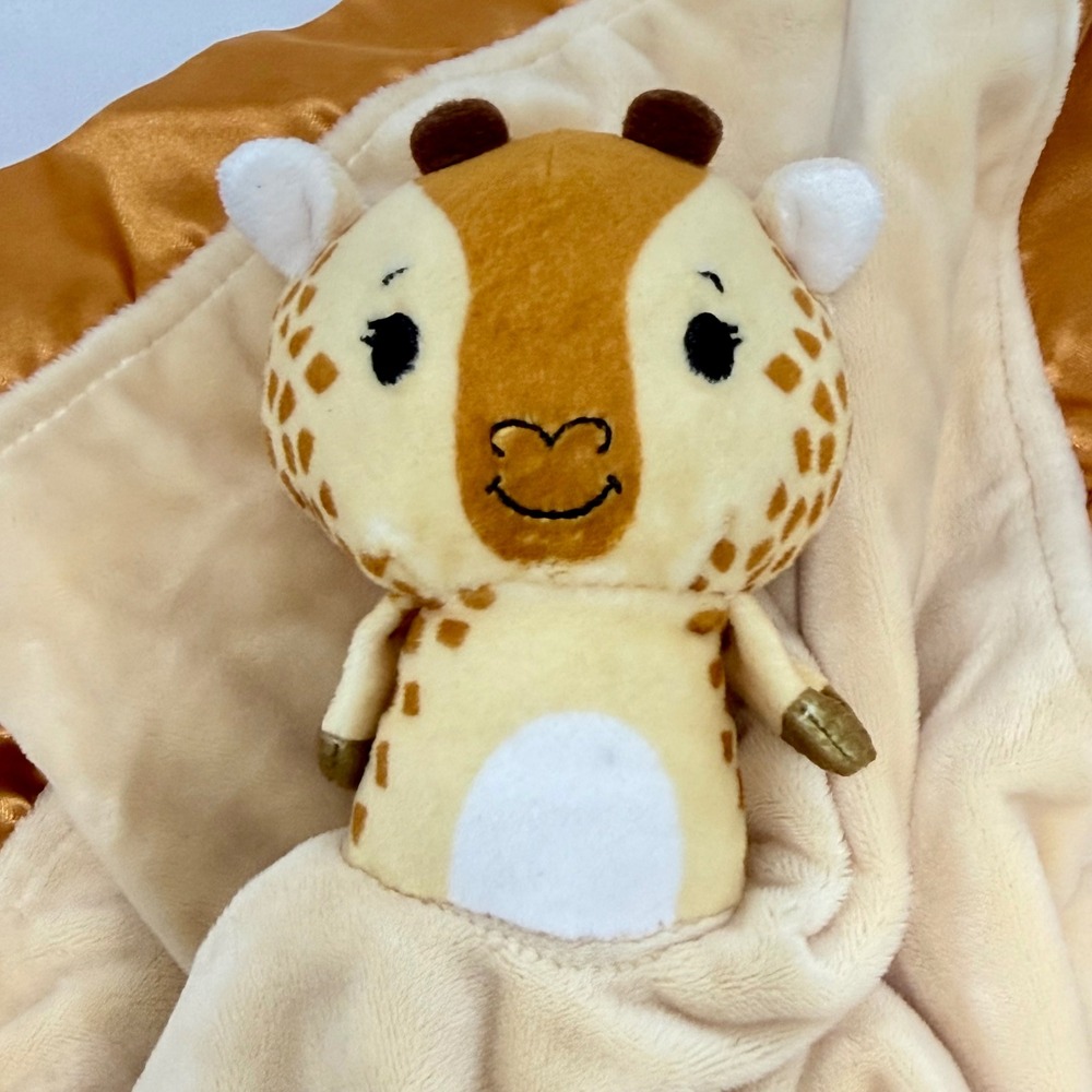 Hallmark Itty Bittys Giraffe Baby Security Blanket Plush Lovey Satin Trim 14x14 - Picture 2 of 6